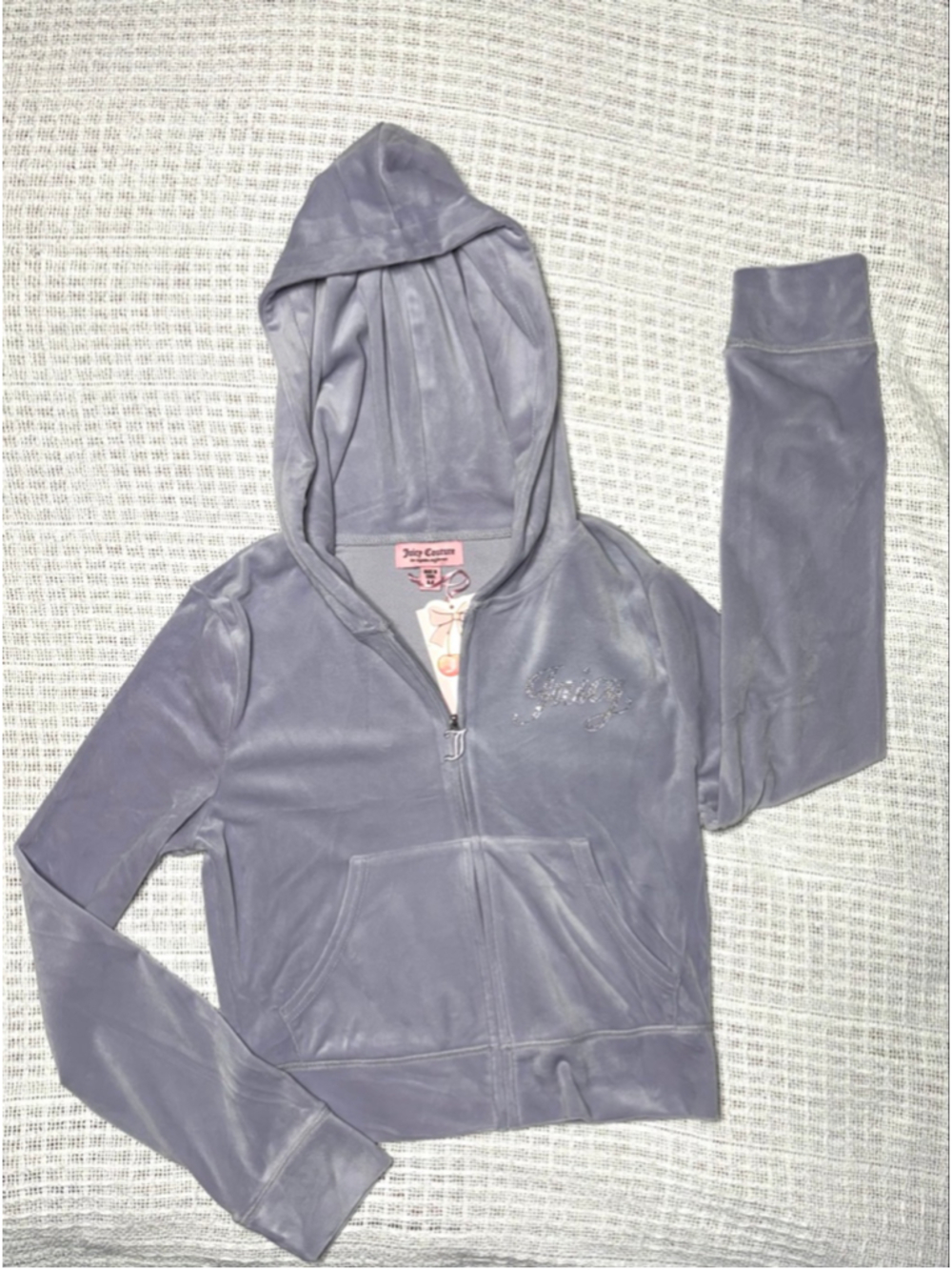 Juicy Couture OG Bling Velour Hoodie Pants Tracksuit - Lavender Haze SZ MED NWT - Picture 2 of 11